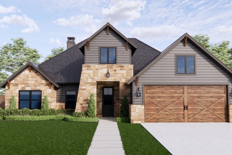 House Blueprint - Country Exterior - Front Elevation Plan #1096-106