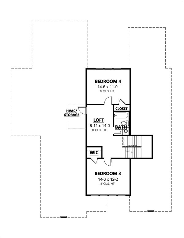 House Design - Country Floor Plan - Upper Floor Plan #1080-8