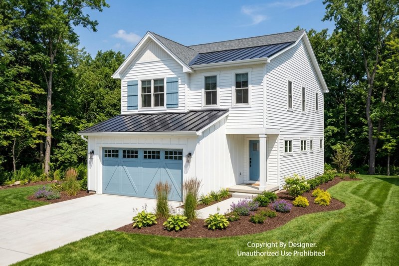 House Blueprint - Exterior - Front Elevation 3 for Farmhouse House Plan #51-1514 - 3 bed, 2.5 bath