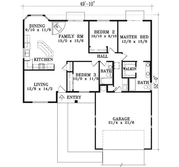 Dream House Plan - Adobe / Southwestern Floor Plan - Main Floor Plan #1-1260