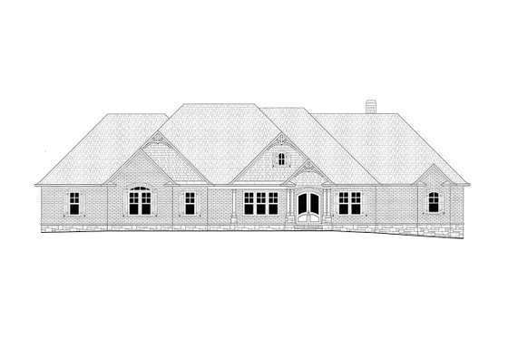 Exterior - Front Elevation 4 for Craftsman House Plan #437-105 - 5 bed, 5 bath