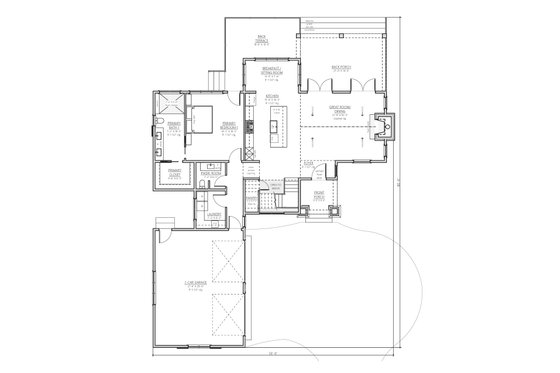 Floor Plan - Main Floor for Craftsman House Plan #1094-5 - 3 bed, 3.5 bath