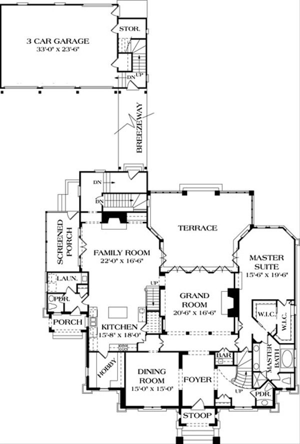 Architectural House Design - European Floor Plan - Main Floor Plan #453-24