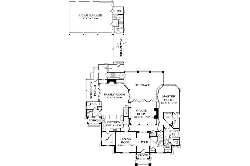 Dream House Plan - Floor Plan - Main Floor for European House Plan #453-24 - 5 bed, 5.5 bath