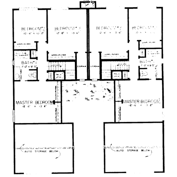 Contemporary Floor Plan - Upper Floor Plan #303-233