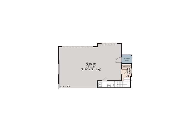 Architectural House Design - Floor Plan - Lower Floor for Contemporary House Plan #124-1393 - 3 bed, 2 bath
