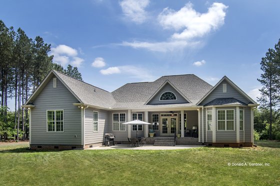Exterior - Rear Elevation for Country House Plan #929-610 - 4 bed, 3 bath