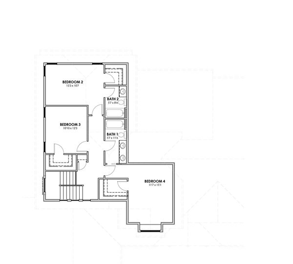 Craftsman Floor Plan - Upper Floor Plan #1069-11