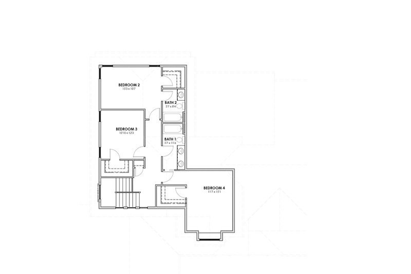 Architectural House Design - Floor Plan - Upper Floor for Craftsman House Plan #1069-11 - 4 bed, 3.5 bath