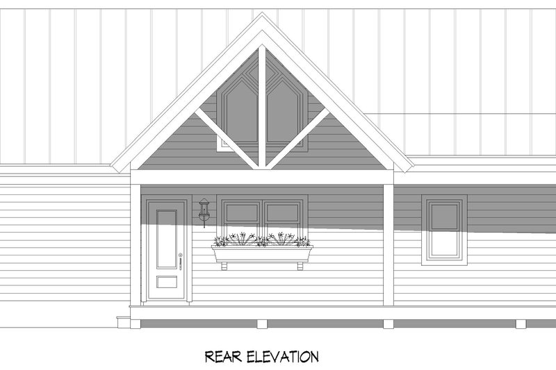Home Plan - Exterior - Rear Elevation for Country House Plan #932-1310 - 3 bed, 2 bath