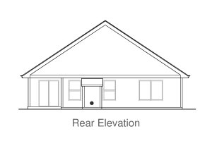 Exterior - Rear Elevation for Craftsman House Plan #53-462 - 3 bed, 2 bath