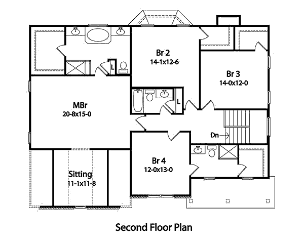 Architectural House Design - Traditional Floor Plan - Upper Floor Plan #22-539