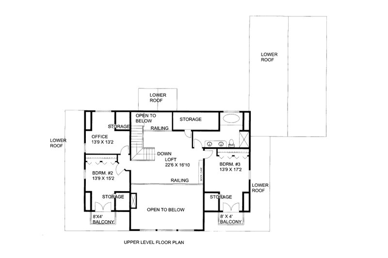 Home Plan - Floor Plan - Upper Floor for Craftsman House Plan #117-971 - 4 bed, 2.5 bath
