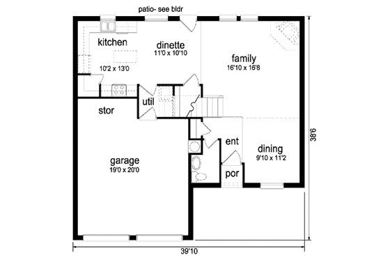 Floor Plan - Main Floor for Traditional House Plan #84-360 - 3 bed, 2.5 bath