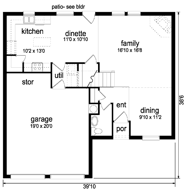 Home Plan - Traditional Floor Plan - Main Floor Plan #84-360