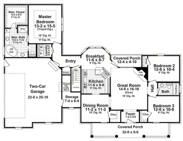 Farmhouse Floor Plan - Main Floor Plan #21-537