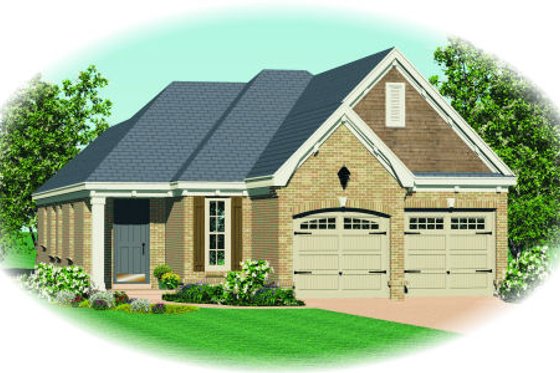 Exterior - Front Elevation for Traditional House Plan #81-13670 - 3 bed, 2 bath