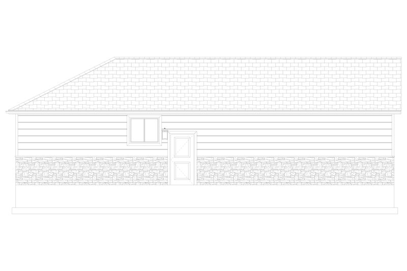 Dream House Plan - Exterior - Rear Elevation for Ranch House Plan #1060-330 - 1 bed, 1 bath