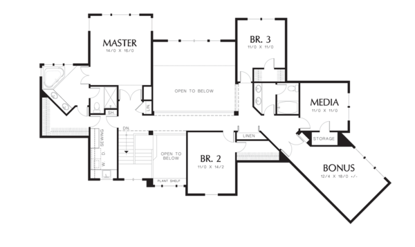 House Blueprint - Craftsman Floor Plan - Upper Floor Plan #48-353