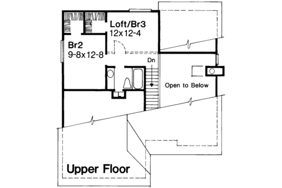 Floor Plan - Upper Floor House Plan #320-121 - 3 bed, 2 bath