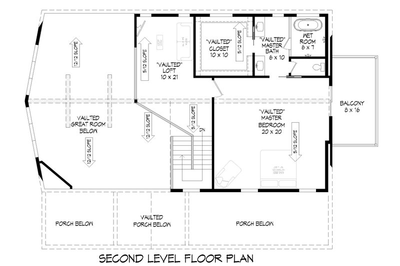 Home Plan - Floor Plan - Upper Floor for Southern House Plan #932-813 - 3 bed, 2 bath
