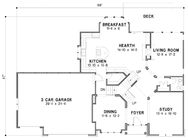 Traditional Floor Plan - Main Floor Plan #67-881