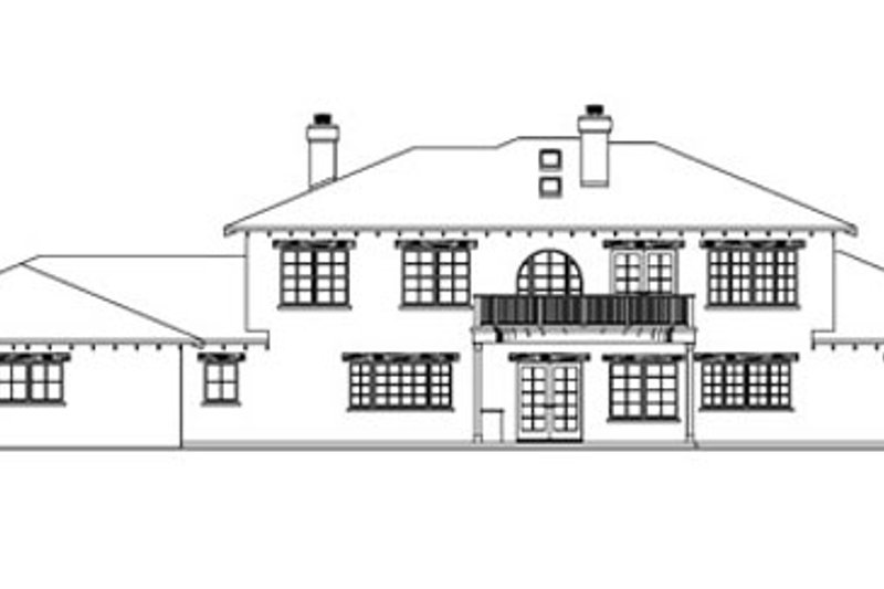 House Blueprint - Exterior - Rear Elevation for Mediterranean House Plan #124-711 - 5 bed, 4 bath