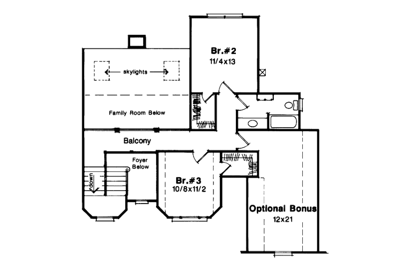 Architectural House Design - Floor Plan - Upper Floor for Traditional House Plan #41-139 - 3 bed, 2.5 bath