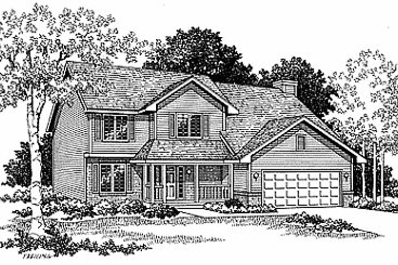 House Blueprint - Traditional Exterior - Front Elevation Plan #70-251