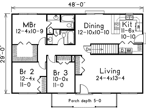 Ranch Floor Plan - Main Floor Plan #57-449
