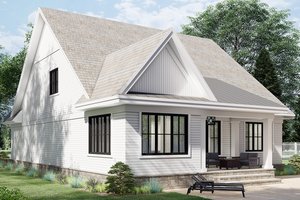 Exterior - Rear Elevation 1 for Farmhouse House Plan #51-1166 - 3 bed, 2.5 bath