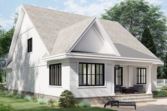 Exterior - Rear Elevation 1 for Farmhouse House Plan #51-1166 - 3 bed, 2.5 bath