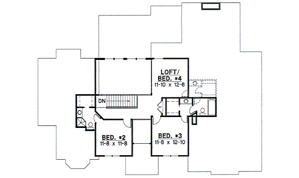 European Floor Plan - Upper Floor Plan #67-702