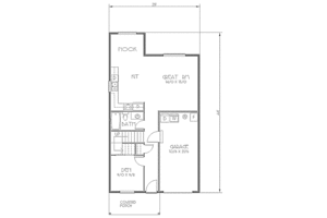 Floor Plan - Main Floor for Craftsman House Plan #423-34 - 3 bed, 2 bath