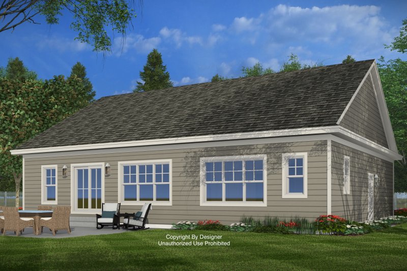 Architectural House Design - Exterior - Rear Elevation for Craftsman House Plan #51-1559 - 2 bed, 2 bath