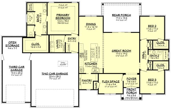 Architectural House Design - Farmhouse Floor Plan - Main Floor Plan #430-240
