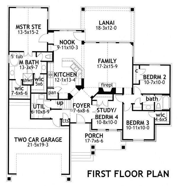 Craftsman Floor Plan - Main Floor Plan #120-176