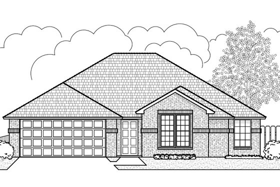 Exterior - Front Elevation for Traditional House Plan #65-154 - 4 bed, 2 bath
