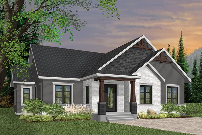 Dream House Plan - Exterior - Front Elevation 3 for Craftsman House Plan #23-2667 - 3 bed, 2 bath