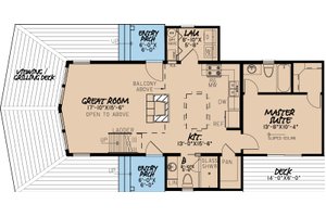 Floor Plan - Main Floor for Contemporary House Plan #923-6 - 2 bed, 2 bath