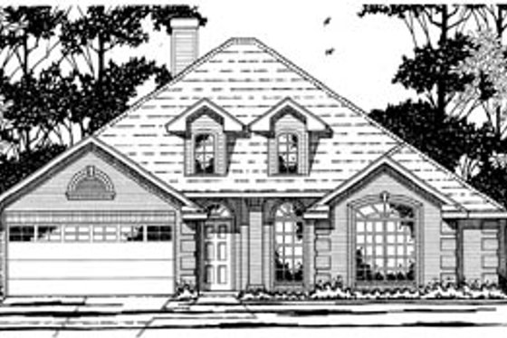 European Exterior - Front Elevation Plan #42-212