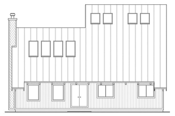 Exterior - Rear Elevation for Contemporary House Plan #124-405 - 3 bed, 2 bath