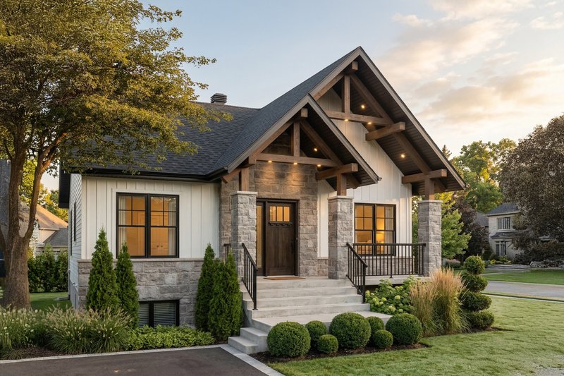 Exterior - Front Elevation 2 for Bungalow House Plan #23-2812 - 2 bed, 1 bath