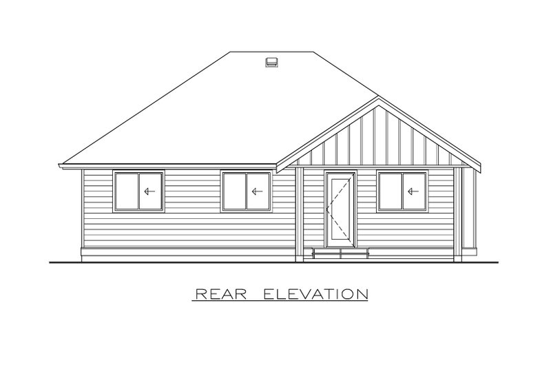 Dream House Plan - Exterior - Rear Elevation for Craftsman House Plan #1100-141 - 3 bed, 2 bath