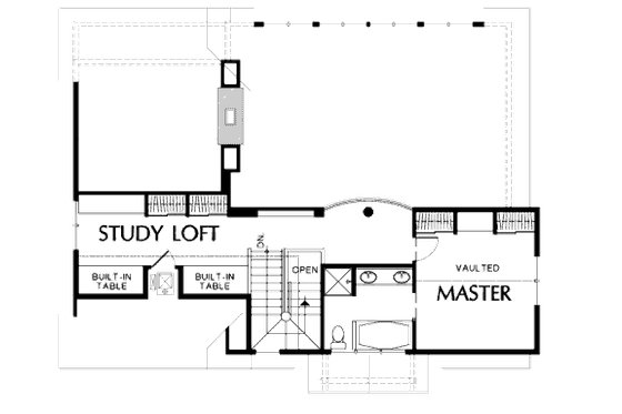 Floor Plan - Upper Floor for Craftsman House Plan #48-381 - 2 bed, 2 bath