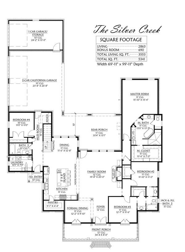 Architectural House Design - Southern Floor Plan - Main Floor Plan #1074-34