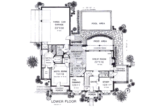 Floor Plan - Main Floor for Colonial House Plan #310-902 - 4 bed, 3.5 bath