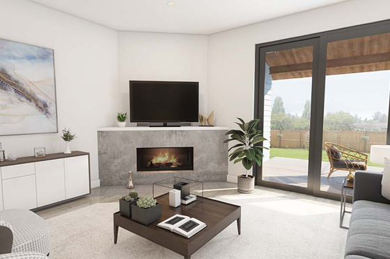 Interior - Family Room for Contemporary House Plan #48-1056 - 3 bed, 2 bath