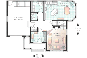 Floor Plan - Main Floor for European House Plan #23-380 - 3 bed, 1.5 bath