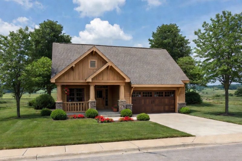 Dream House Plan - Exterior - Front Elevation 3 for Ranch House Plan #20-2304 - 2 bed, 2 bath